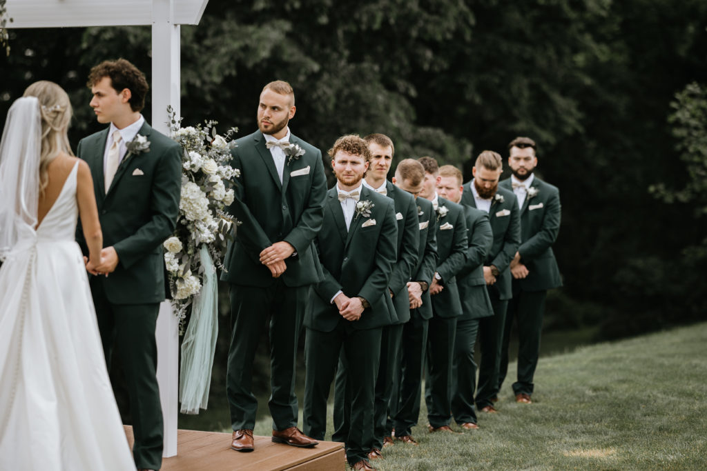 groomsmen during ceremony at Morgantown Wedding 