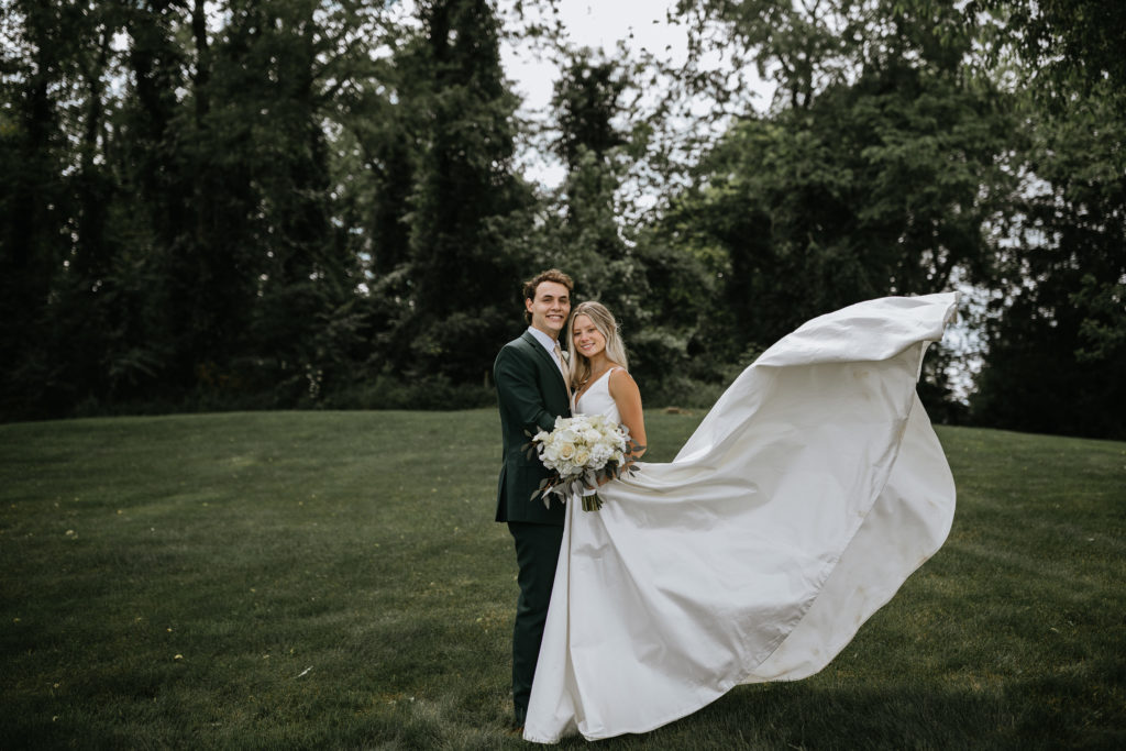 bride and groom portraits in forest at Morgantown Wedding 