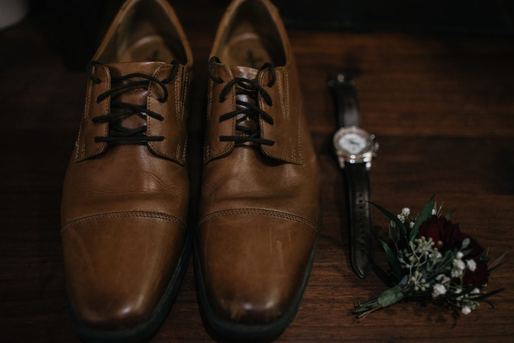 groom shoes and watch