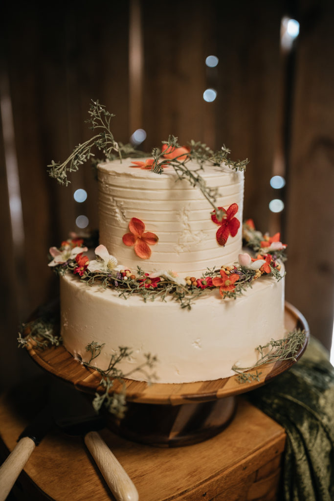 photo of cake at wedding